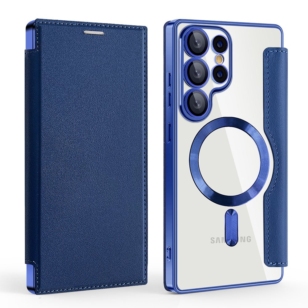 Techsuit Samsung Galaxy S25 Ultra - Θήκη Βιβλίο με MagSafe με Υποδοχές Καρτών και RFID Προστασία - SmartMag Book Case - Blue