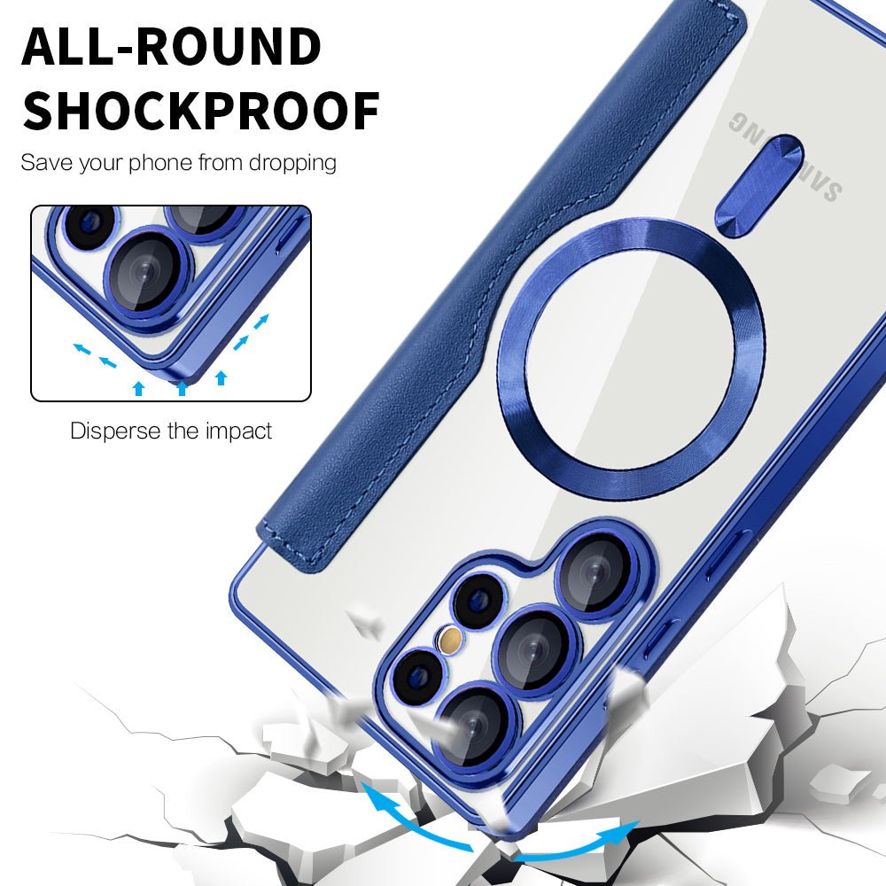 Techsuit Samsung Galaxy S25 Ultra - Θήκη Βιβλίο με MagSafe με Υποδοχές Καρτών και RFID Προστασία - SmartMag Book Case - Blue