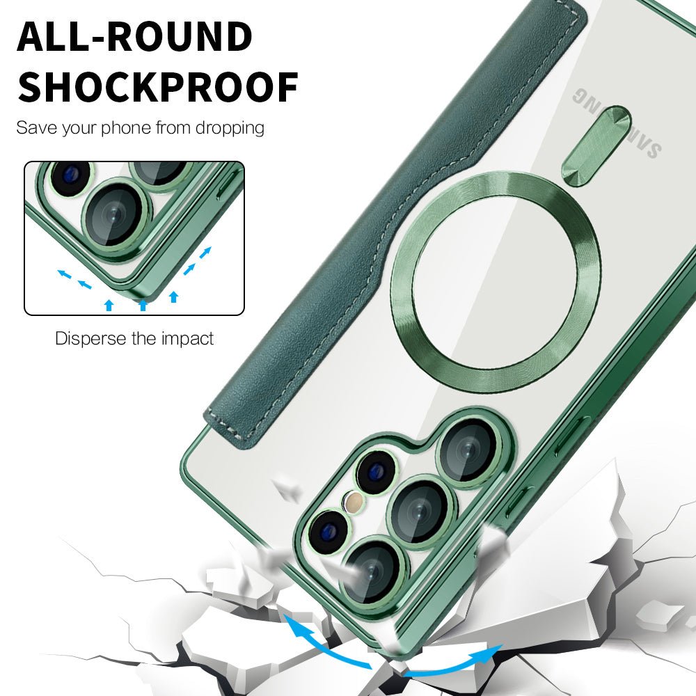 Techsuit Samsung Galaxy S25 Ultra - Θήκη Βιβλίο με MagSafe με Υποδοχές Καρτών και RFID Προστασία - SmartMag Book Case - Green