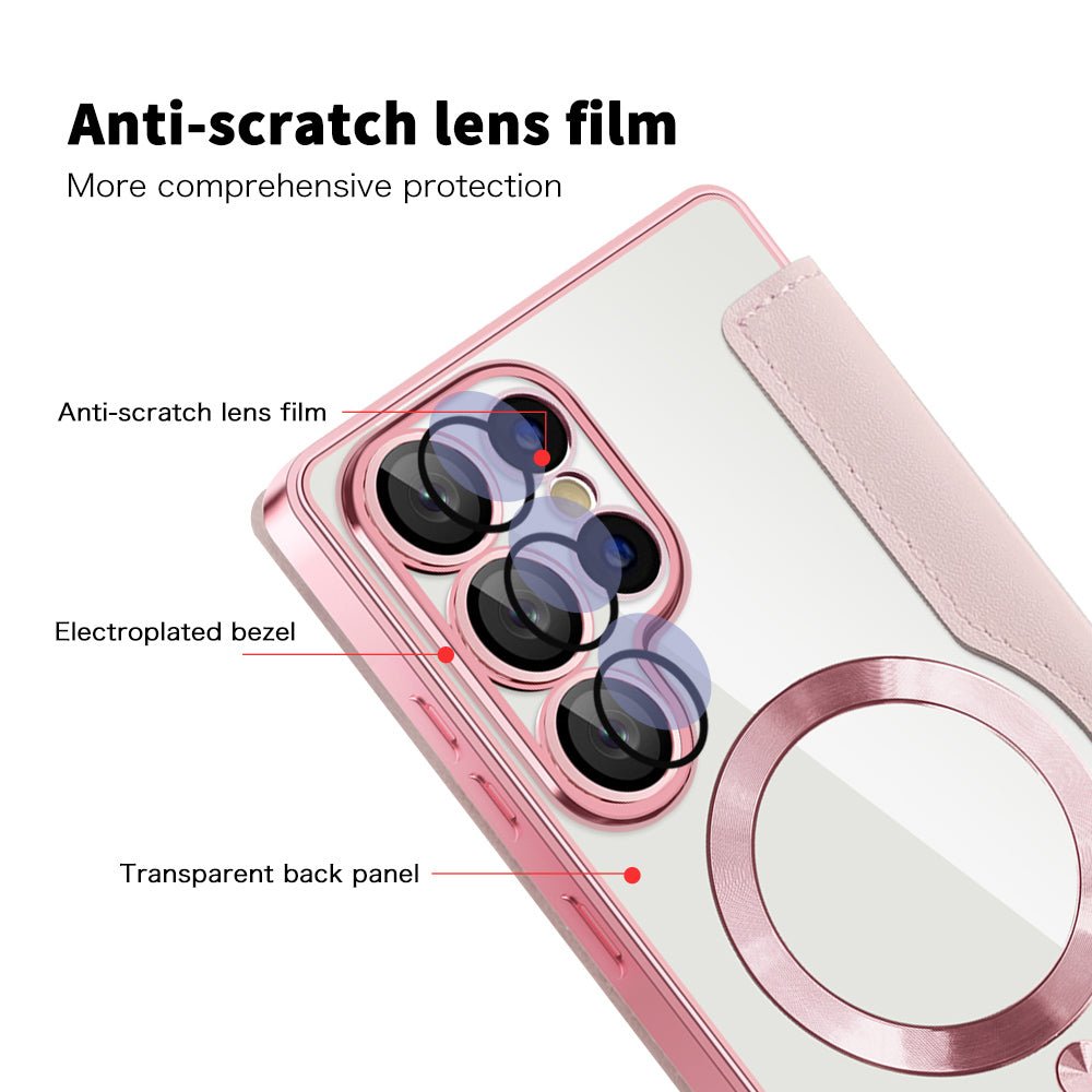 Techsuit Samsung Galaxy S25 Ultra - Θήκη Βιβλίο με MagSafe με Υποδοχές Καρτών και RFID Προστασία - SmartMag Book Case - Pink