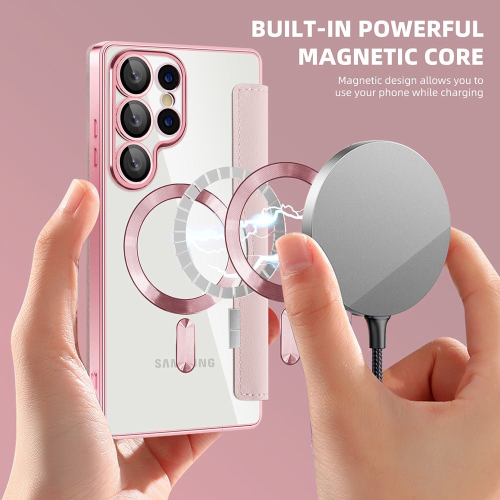 Techsuit Samsung Galaxy S25 Ultra - Θήκη Βιβλίο με MagSafe με Υποδοχές Καρτών και RFID Προστασία - SmartMag Book Case - Pink
