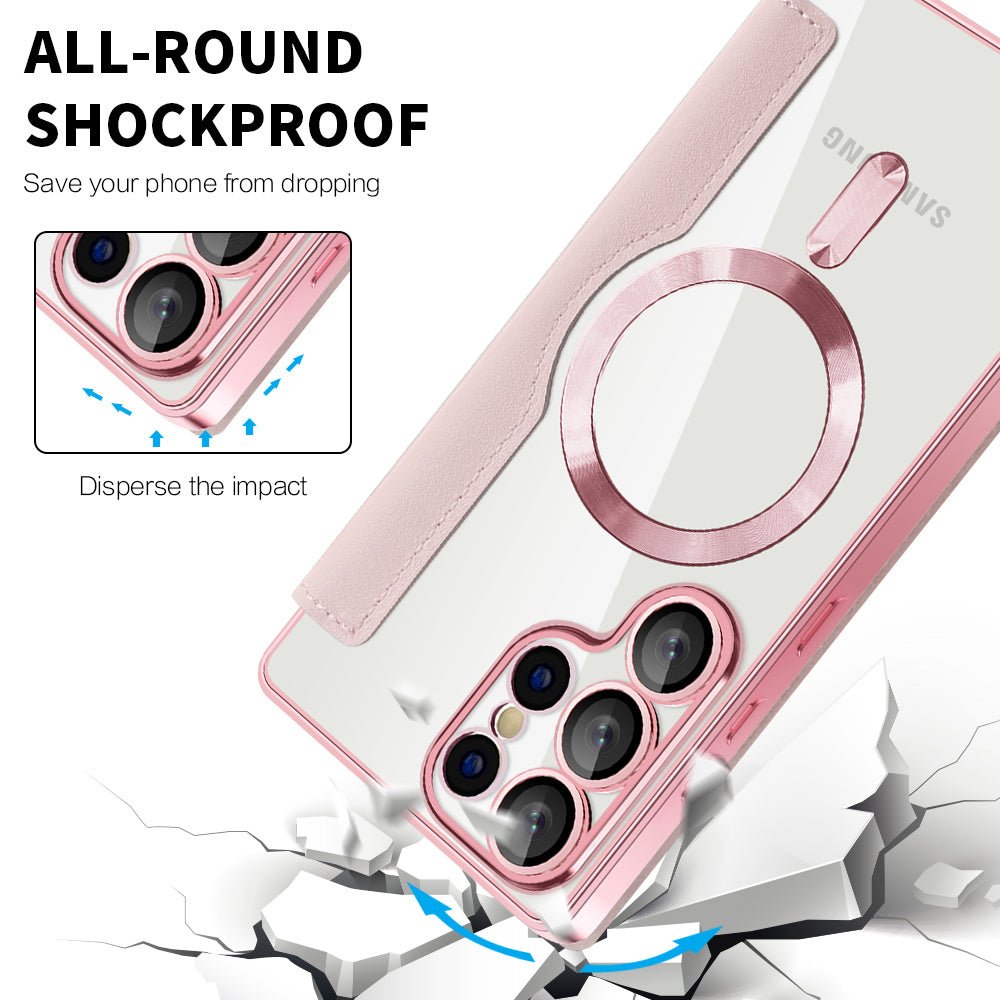 Techsuit Samsung Galaxy S25 Ultra - Θήκη Βιβλίο με MagSafe με Υποδοχές Καρτών και RFID Προστασία - SmartMag Book Case - Pink