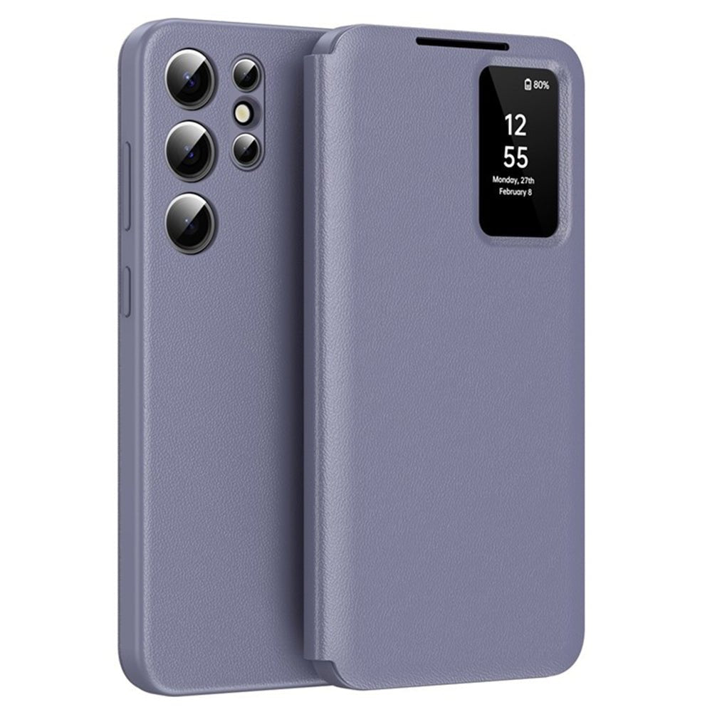 Techsuit Samsung Galaxy S25 Ultra - Θήκη Βιβλίο με Θέση για 1 Κάρτα - SmartView Series - Purple