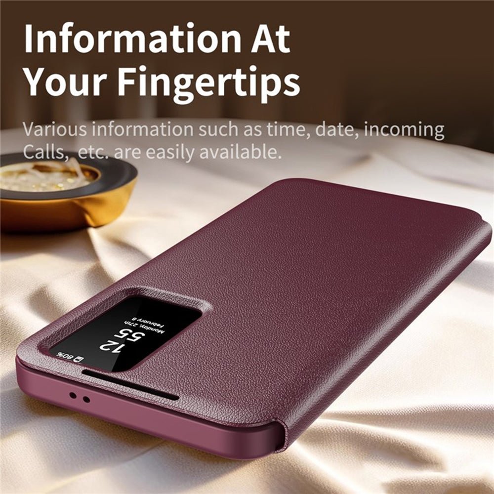 Techsuit Samsung Galaxy S25 Ultra - Θήκη Βιβλίο με Θέση για 1 Κάρτα - SmartView Series - Red