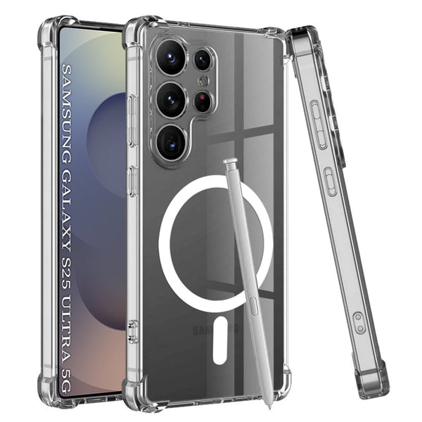 Techsuit Samsung Galaxy S25 Ultra - Θήκη Σιλικόνης με Ενισχυμένες Γωνίες και MagSafe - Shockproof Clear Silicone MagSafe - Clear