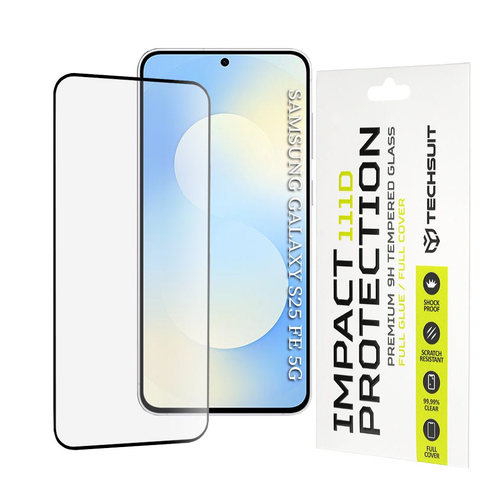 Techsuit Samsung Galaxy S26 FE / S25 FE - Full Screen Αντιχαρακτικό Γυαλί Οθόνης - 9H 111D 0.33mm Full Glue - Black