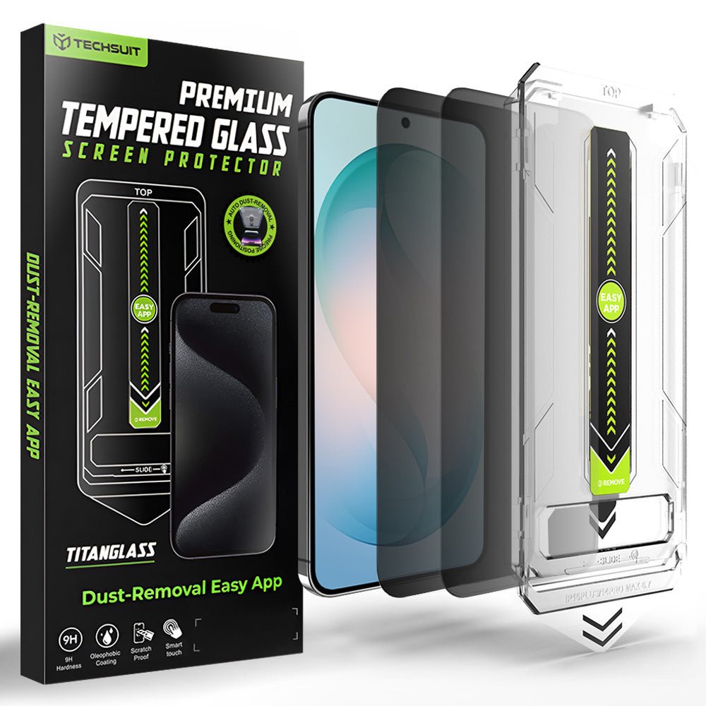 Techsuit Samsung Galaxy S26 Plus - Σετ με 2 Αντιχαρακτικά Γυαλιά Οθόνης - TitanGlass CrystalHD - Privacy