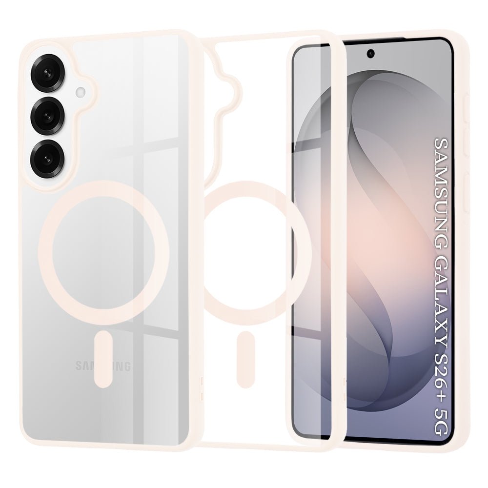 Techsuit Samsung Galaxy S26 Plus - Σκληρή Θήκη με Πλαίσιο Σιλικόνης - MagSafe Pro - Clear / Nude Pink