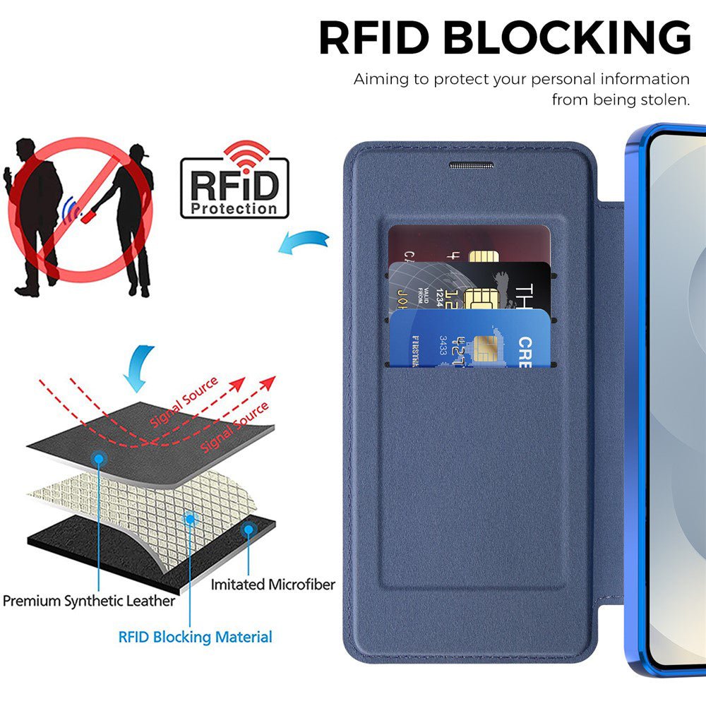 Techsuit Samsung Galaxy S26 Plus - Θήκη Βιβλίο με MagSafe με Υποδοχές Καρτών και RFID Προστασία - SmartMag Book Case - Blue