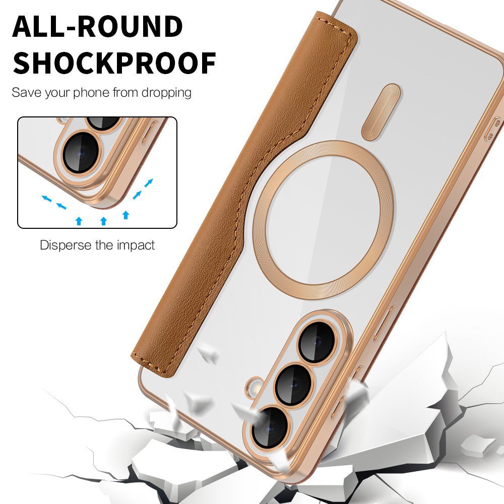 Techsuit Samsung Galaxy S26 Plus - Θήκη Βιβλίο με MagSafe με Υποδοχές Καρτών και RFID Προστασία - SmartMag Book Case - Brown