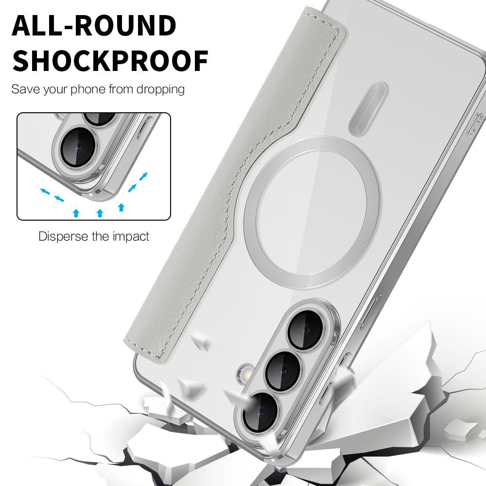 Techsuit Samsung Galaxy S26 Plus - Θήκη Βιβλίο με MagSafe με Υποδοχές Καρτών και RFID Προστασία - SmartMag Book Case - Grey