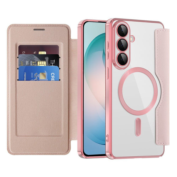 Techsuit Samsung Galaxy S26 Plus - Θήκη Βιβλίο με MagSafe με Υποδοχές Καρτών και RFID Προστασία - SmartMag Book Case - Pink