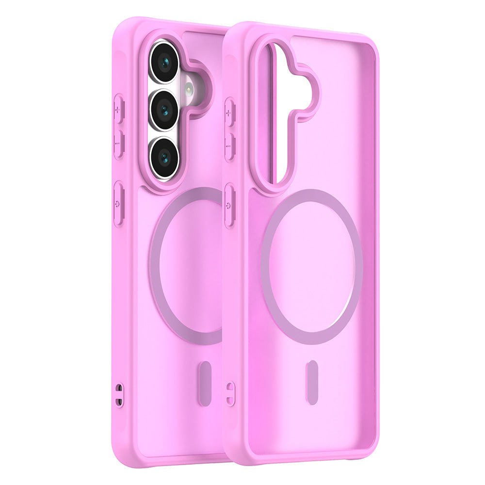 Techsuit Samsung Galaxy S26 - Σκληρή Θήκη με Πλαίσιο Σιλικόνης και MagSafe - HaloFrost II MagSafe - Pink