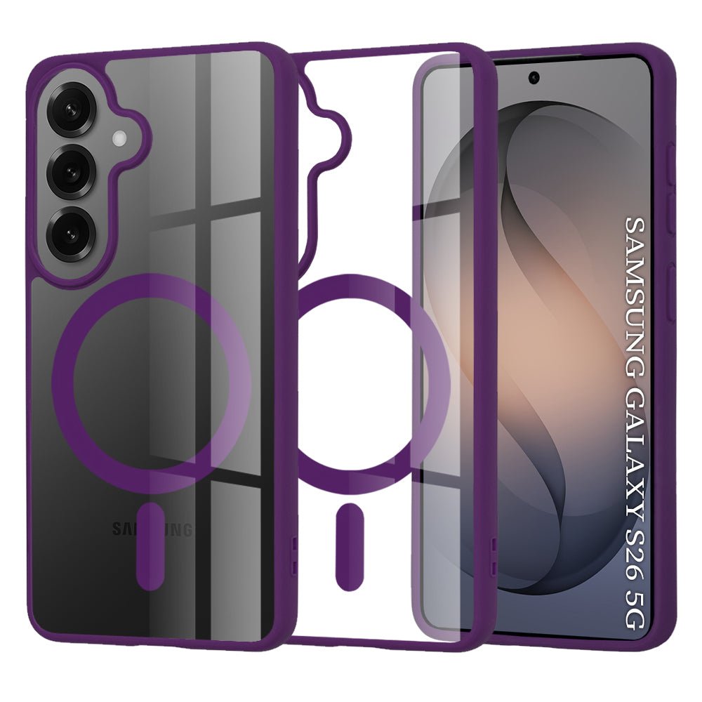 Techsuit Samsung Galaxy S26 - Σκληρή Θήκη με Πλαίσιο Σιλικόνης - MagSafe Pro - Clear / Purple