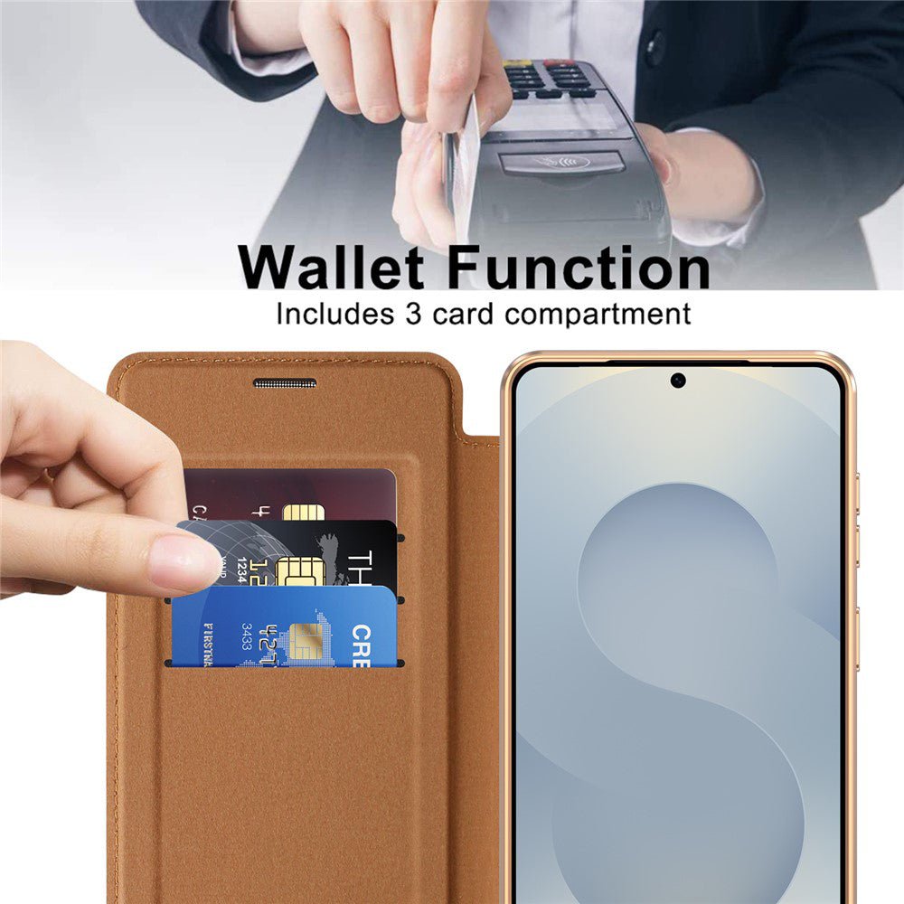 Techsuit Samsung Galaxy S26 - Θήκη Βιβλίο με MagSafe με Υποδοχές Καρτών και RFID Προστασία - SmartMag Book Case - Brown