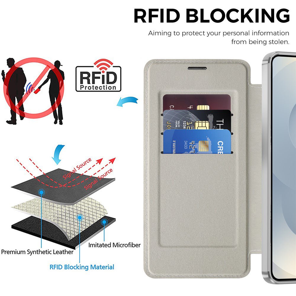 Techsuit Samsung Galaxy S26 - Θήκη Βιβλίο με MagSafe με Υποδοχές Καρτών και RFID Προστασία - SmartMag Book Case - Grey