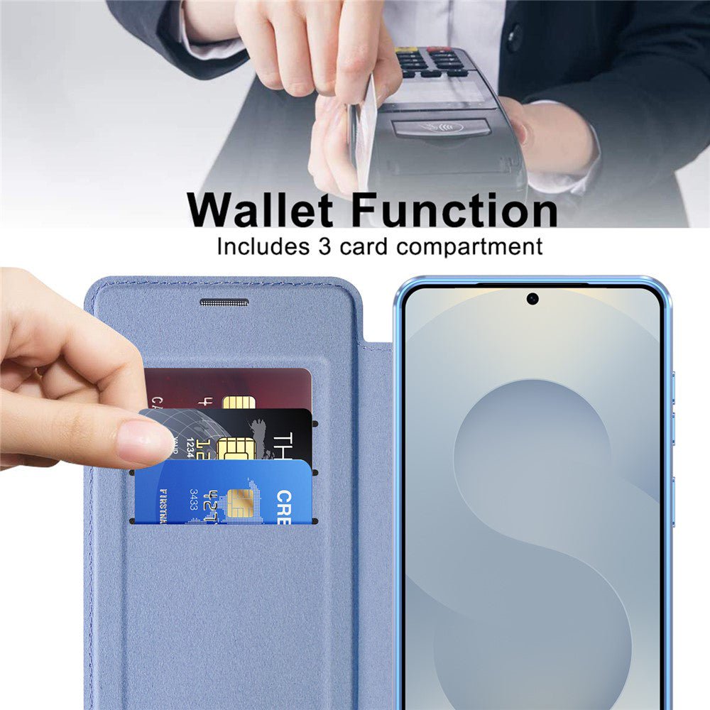 Techsuit Samsung Galaxy S26 - Θήκη Βιβλίο με MagSafe με Υποδοχές Καρτών και RFID Προστασία - SmartMag Book Case - Light Blue