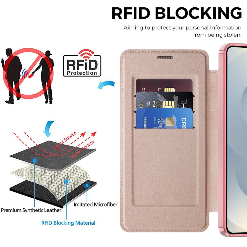 Techsuit Samsung Galaxy S26 - Θήκη Βιβλίο με MagSafe με Υποδοχές Καρτών και RFID Προστασία - SmartMag Book Case - Pink