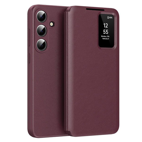 Techsuit Samsung Galaxy S26 - Θήκη Βιβλίο με Θέση για 1 Κάρτα - SmartView Series - Red