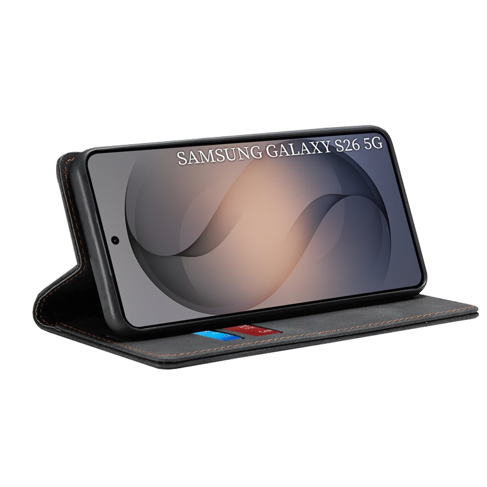 Techsuit Samsung Galaxy S26 - Θήκη Πορτοφόλι από Δερματίνη με Stand - Confy Cover - Black