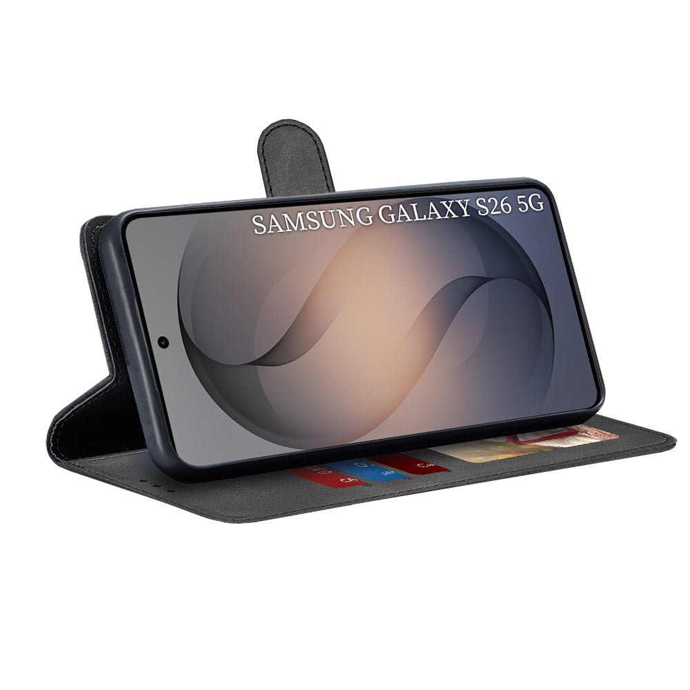 Techsuit Samsung Galaxy S26 - Θήκη Πορτοφόλι από Δερματίνη με Stand - Diary Book - Black