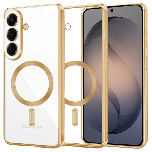 Techsuit Samsung Galaxy S26 - Θήκη Σιλικόνης - Luxury Crystal MagSafe - Gold / Clear