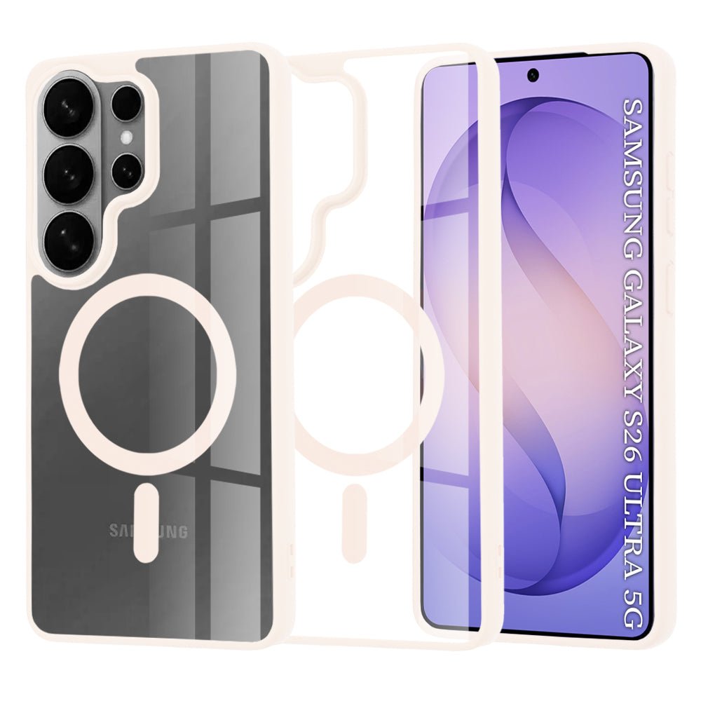 Techsuit Samsung Galaxy S26 Ultra - Σκληρή Θήκη με Πλαίσιο Σιλικόνης - MagSafe Pro - Clear / Nude Pink