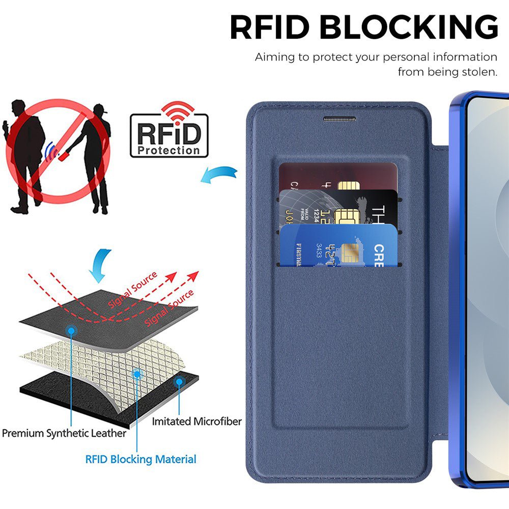 Techsuit Samsung Galaxy S26 Ultra - Θήκη Βιβλίο με MagSafe με Υποδοχές Καρτών και RFID Προστασία - SmartMag Book Case - Blue