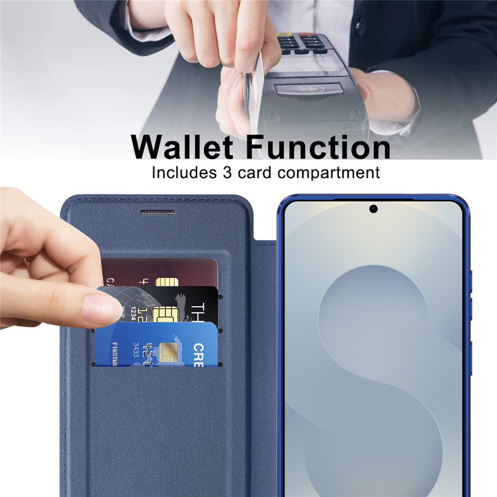 Techsuit Samsung Galaxy S26 Ultra - Θήκη Βιβλίο με MagSafe με Υποδοχές Καρτών και RFID Προστασία - SmartMag Book Case - Blue