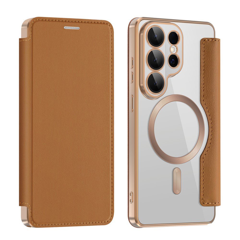 Techsuit Samsung Galaxy S26 Ultra - Θήκη Βιβλίο με MagSafe με Υποδοχές Καρτών και RFID Προστασία - SmartMag Book Case - Brown