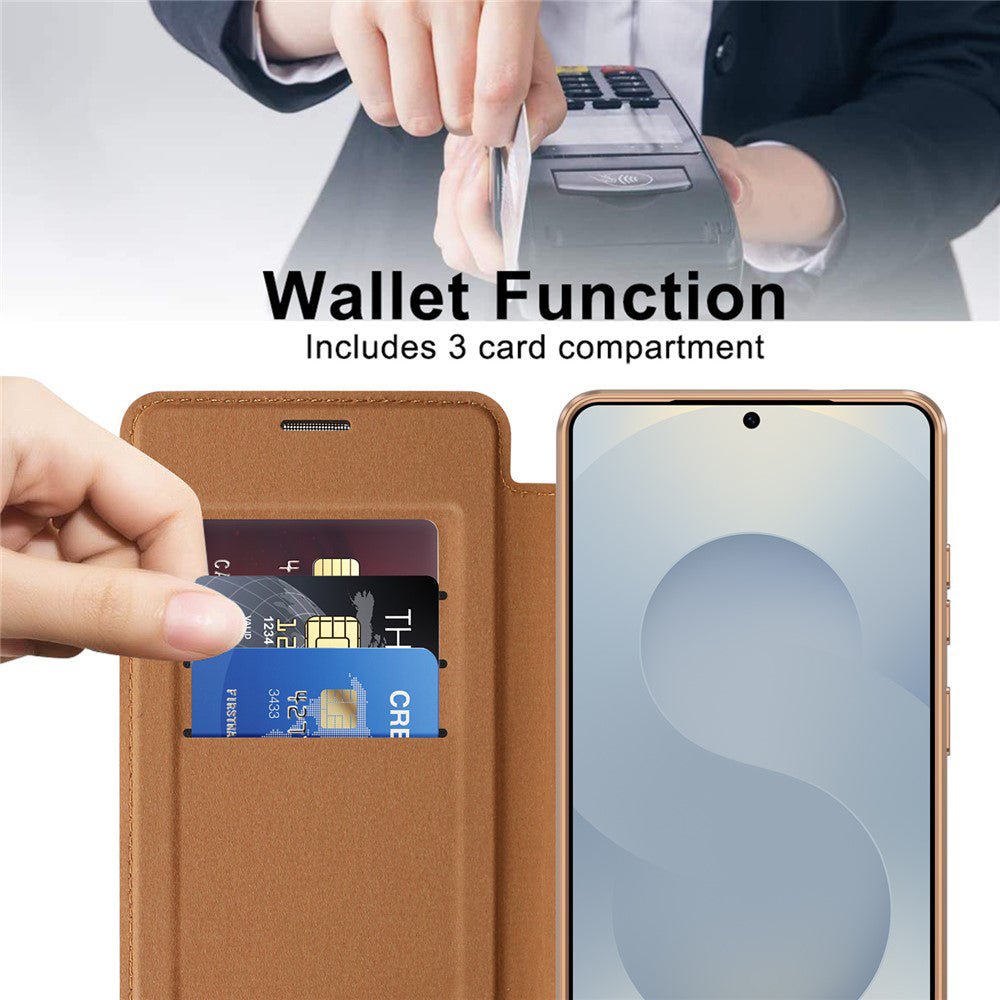 Techsuit Samsung Galaxy S26 Ultra - Θήκη Βιβλίο με MagSafe με Υποδοχές Καρτών και RFID Προστασία - SmartMag Book Case - Brown