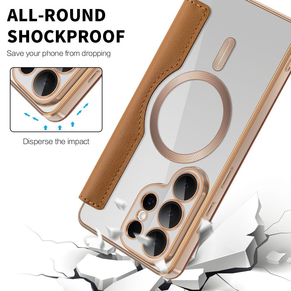 Techsuit Samsung Galaxy S26 Ultra - Θήκη Βιβλίο με MagSafe με Υποδοχές Καρτών και RFID Προστασία - SmartMag Book Case - Brown