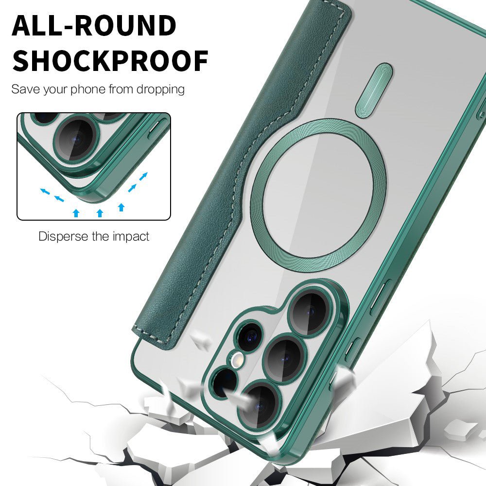 Techsuit Samsung Galaxy S26 Ultra - Θήκη Βιβλίο με MagSafe με Υποδοχές Καρτών και RFID Προστασία - SmartMag Book Case - Green