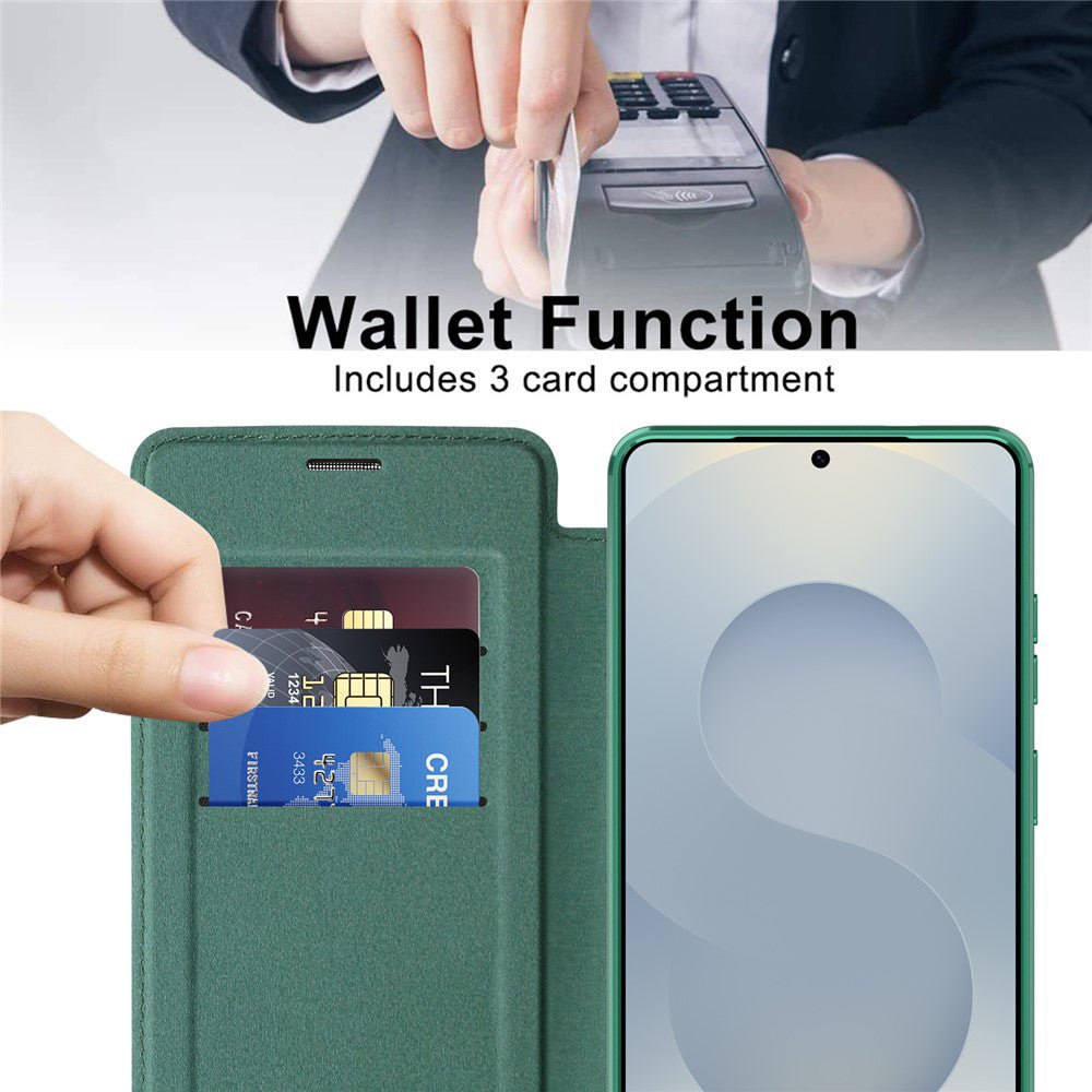Techsuit Samsung Galaxy S26 Ultra - Θήκη Βιβλίο με MagSafe με Υποδοχές Καρτών και RFID Προστασία - SmartMag Book Case - Green