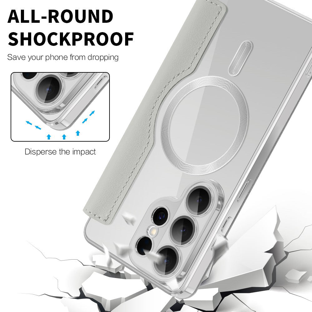 Techsuit Samsung Galaxy S26 Ultra - Θήκη Βιβλίο με MagSafe με Υποδοχές Καρτών και RFID Προστασία - SmartMag Book Case - Grey