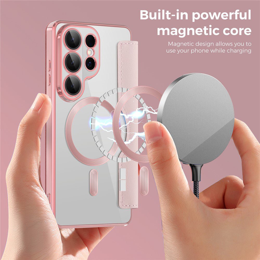 Techsuit Samsung Galaxy S26 Ultra - Θήκη Βιβλίο με MagSafe με Υποδοχές Καρτών και RFID Προστασία - SmartMag Book Case - Pink