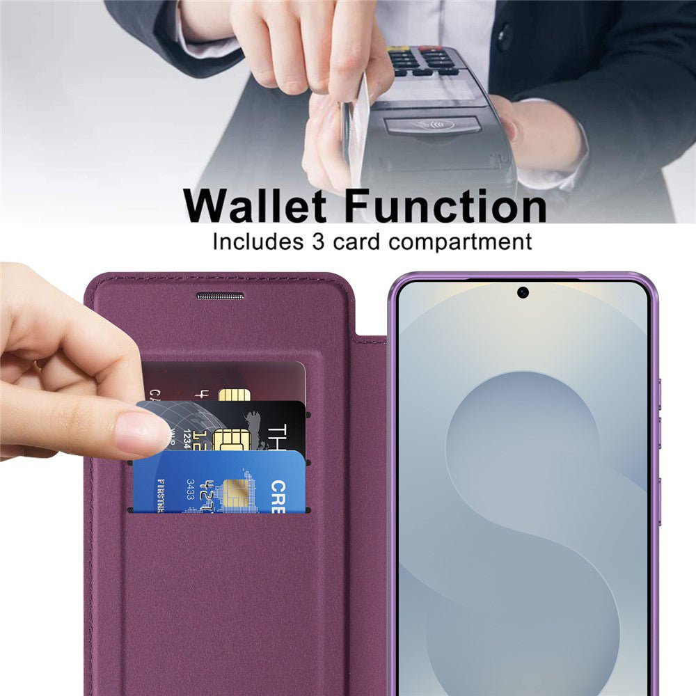 Techsuit Samsung Galaxy S26 Ultra - Θήκη Βιβλίο με MagSafe με Υποδοχές Καρτών και RFID Προστασία - SmartMag Book Case - Purple