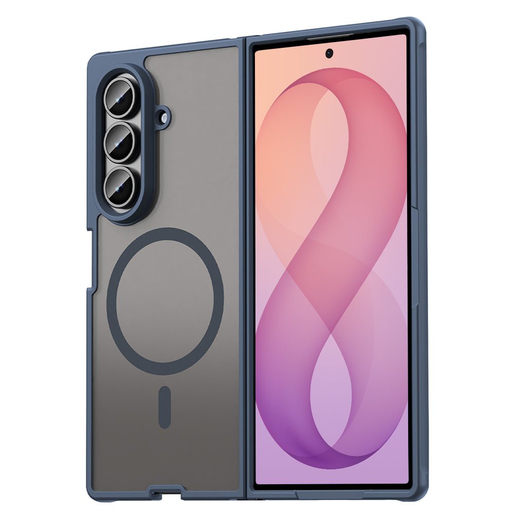 Techsuit Samsung Galaxy Z Fold8 Ultra - Σκληρή Θήκη με Πλαίσιο Σιλικόνης και MagSafe - HaloFrost II - Navy Blue