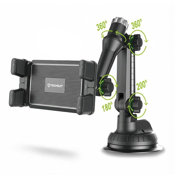 Techsuit Universal Βάση Αυτοκινήτου για το Ταμπλό - TabbyX ST1 - Black