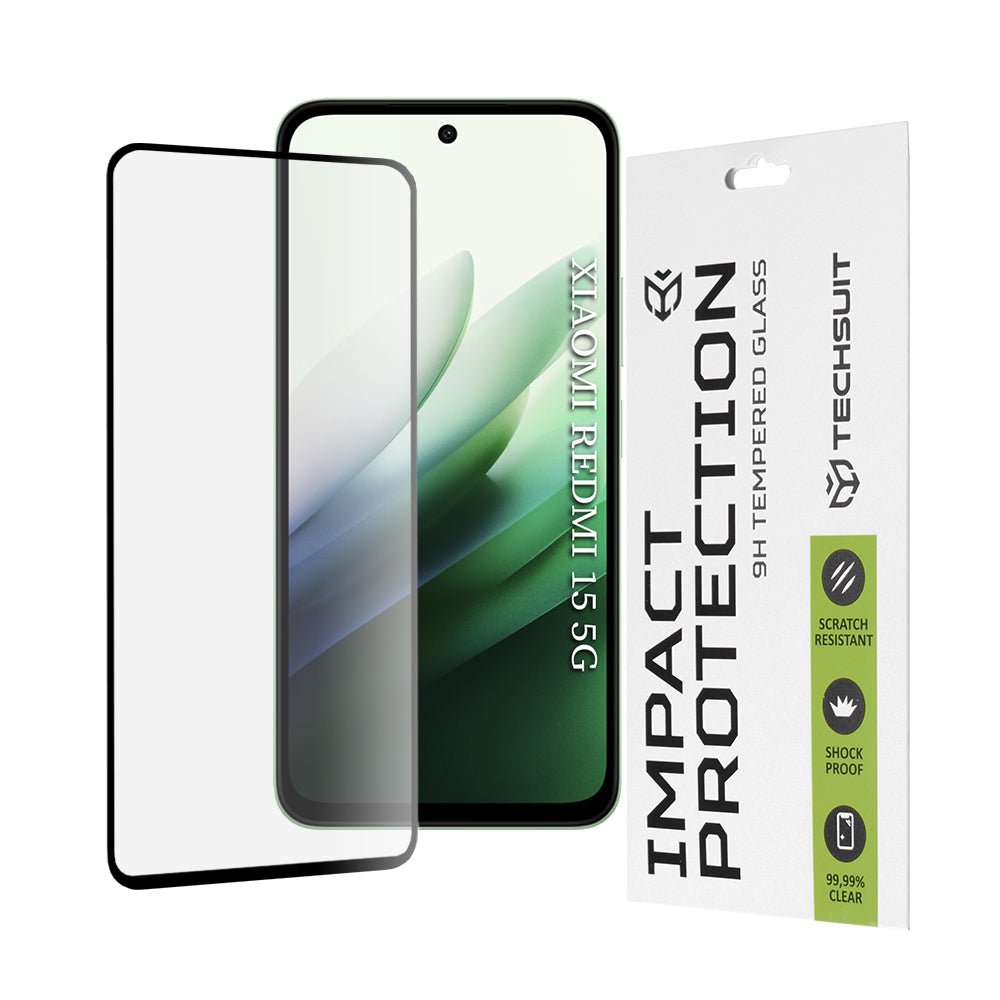 Techsuit Xiaomi Redmi 15 4G / 5G - Full Screen Full Glue Αντιχαρακτικό Γυαλί Οθόνης 9H - Black