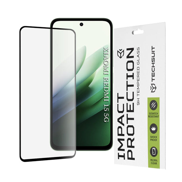 Techsuit Xiaomi Redmi 15 4G / 5G - Full Screen Full Glue Αντιχαρακτικό Γυαλί Οθόνης 9H - Black