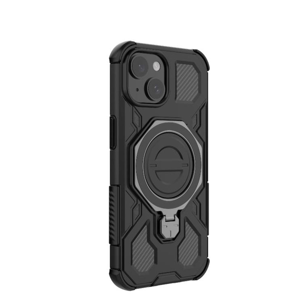 Techsuit Xiaomi Redmi 15 4G / 5G - Σκληρή Θήκη με Δαχτυλίδι Συγκράτησης - Carbon Shield Pro - Black