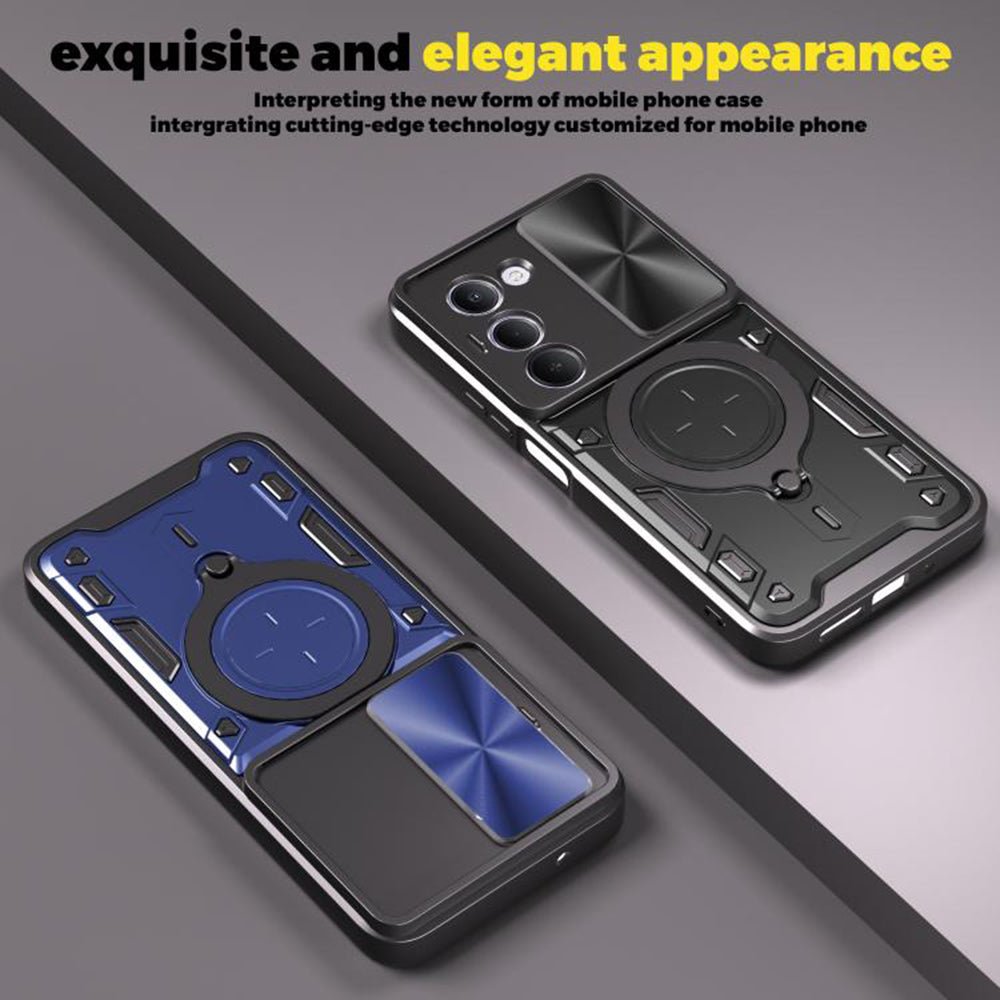 Techsuit Xiaomi Redmi 15 4G / 5G - Σκληρή Θήκη με Προστασία Καμερών και Δαχτυλίδι Συγκράτησης - CamGuard Pro - Black