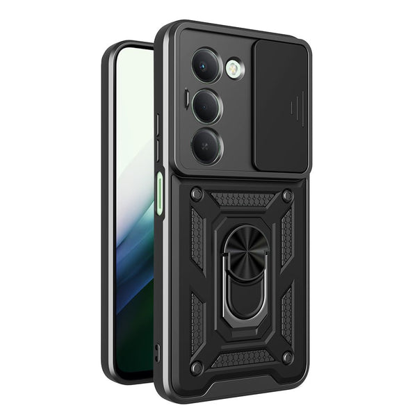 Techsuit Xiaomi Redmi 15 4G / 5G - Σκληρή Θήκη με Προστασία Καμερών και Δαχτυλίδι Συγκράτησης - CamShield - Black