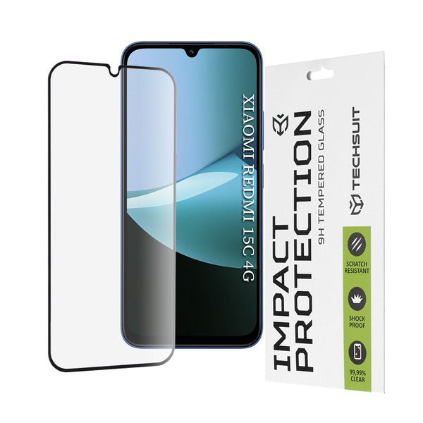 Techsuit Xiaomi Redmi 15C 4G / 5G / Poco C85 4G - Full Screen Full Glue Αντιχαρακτικό Γυαλί Οθόνης 9H - Black