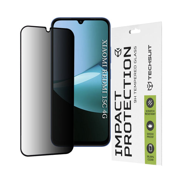 Techsuit Xiaomi Redmi 15C 4G / 5G / Poco C85 4G - Privacy Full Screen Full Glue Αντιχαρακτικό Γυαλί Οθόνης - Privacy Black