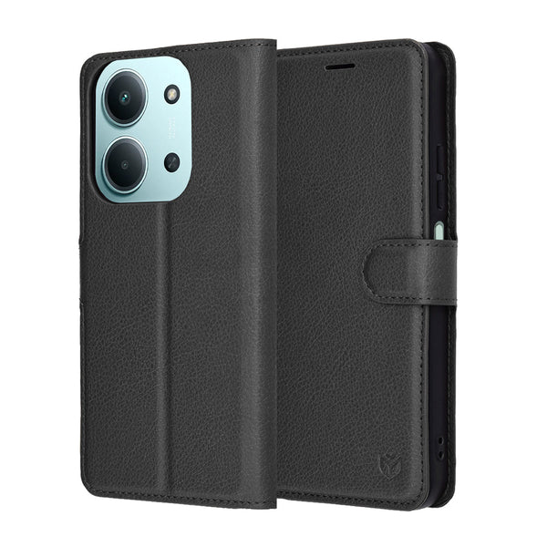 Techsuit Xiaomi Redmi 15C 4G / 5G / Poco C85 4G - Θήκη Πορτοφόλι από Δερματίνη με Stand - Leather Folio - Black