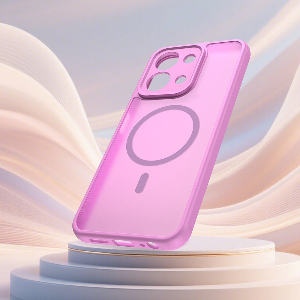 Techsuit Xiaomi Redmi 15C 4G / 5G - Σκληρή Θήκη με Πλαίσιο Σιλικόνης και MagSafe - HaloFrost II MagSafe - Pink