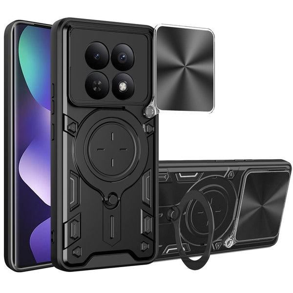 Techsuit Xiaomi Redmi Note 15 4G / 5G / Poco M8 5G - Σκληρή Θήκη με Προστασία Καμερών και Δαχτυλίδι Συγκράτησης - CamGuard Pro - Black