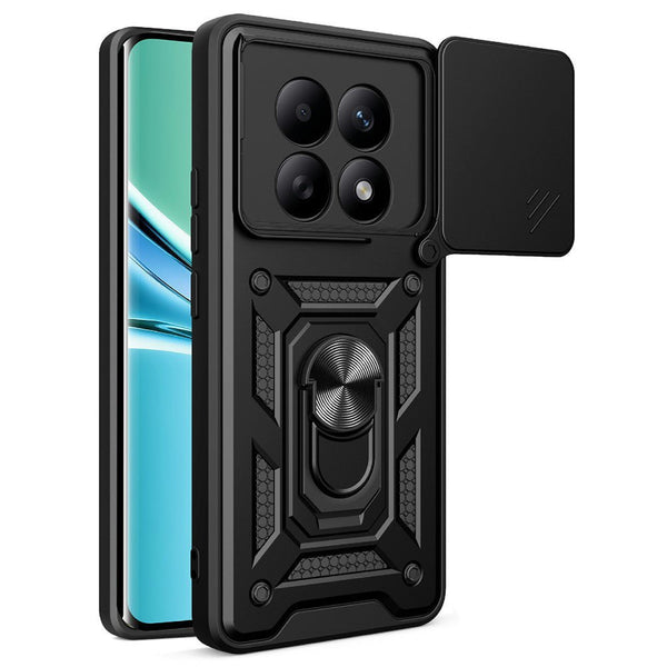 Techsuit Xiaomi Redmi Note 15 4G / 5G / Poco M8 5G - Σκληρή Θήκη με Προστασία Καμερών και Δαχτυλίδι Συγκράτησης - CamShield - Black